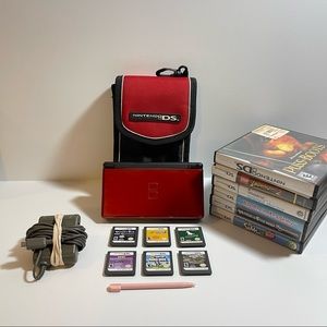 (BUNDLE) Red Nintendo DS Lite W/ 11 Games & Accessories!! *READ DESCRIPTION*
